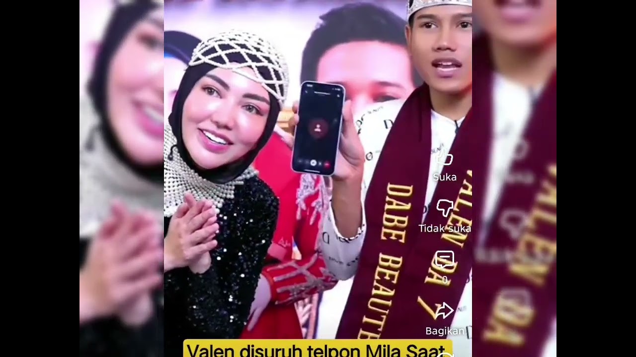 Live Vallen telpon calon istri dan catnya di baca langsung oleh kak Bella semua ikut senyum"