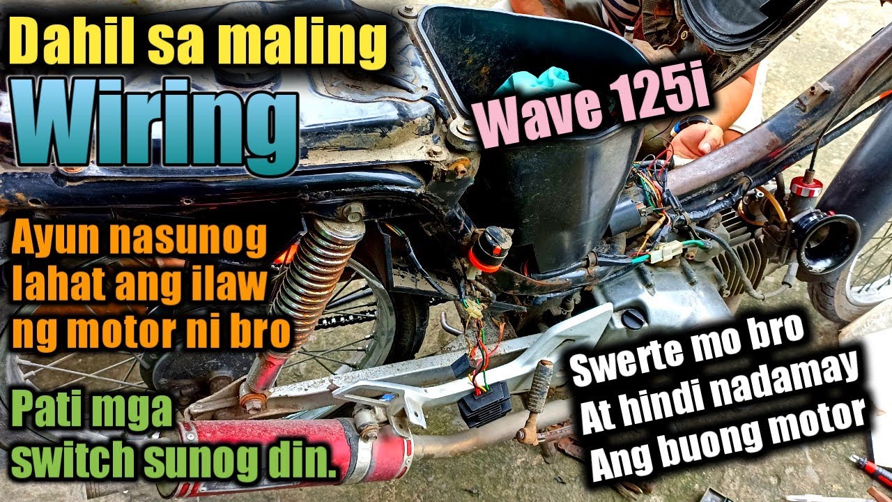 Dahil sa maling wiring sunog ang mga ilaw pati mga switch/Buti nalang at hindi nasunog ang motor.
