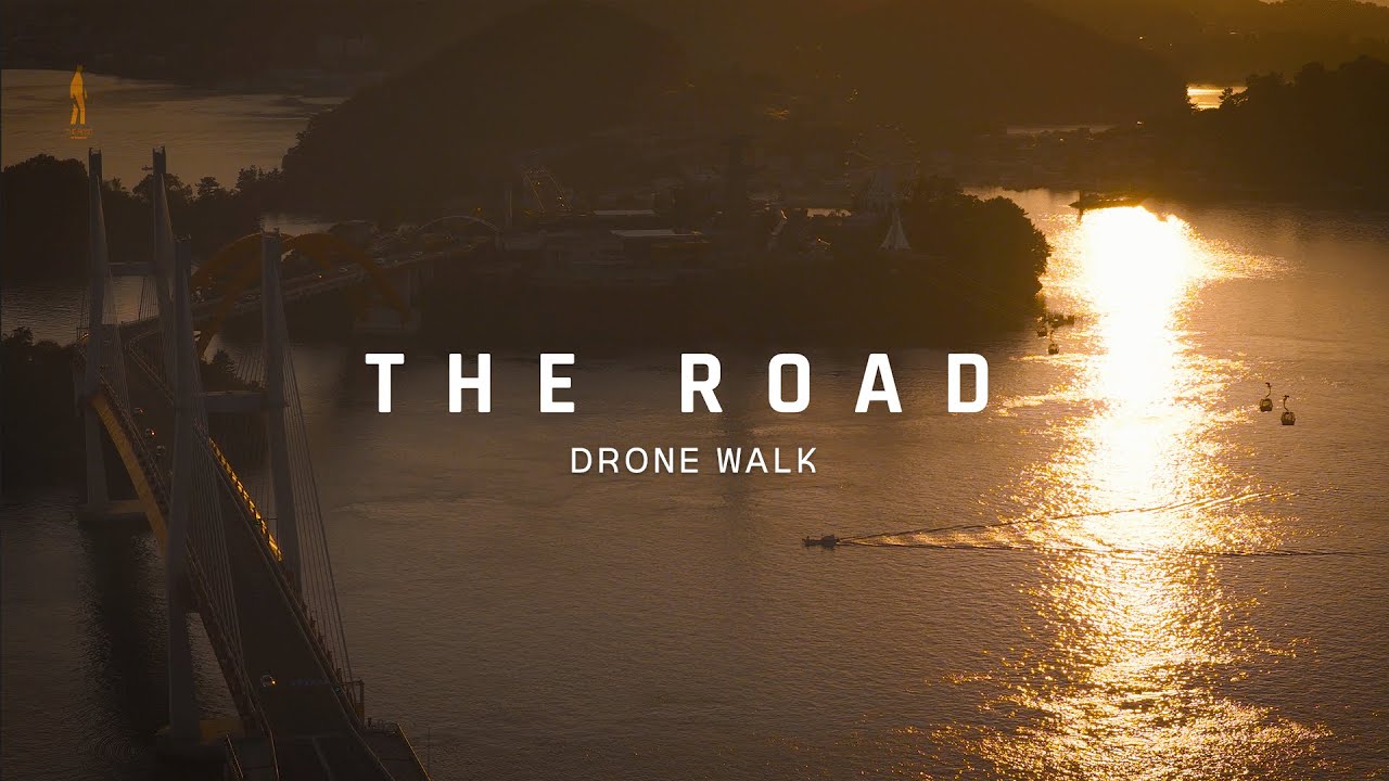 Sunset Bridge Commute Over the Sea | Quiet Traffic & Evening Reflections [4K Drone View]
