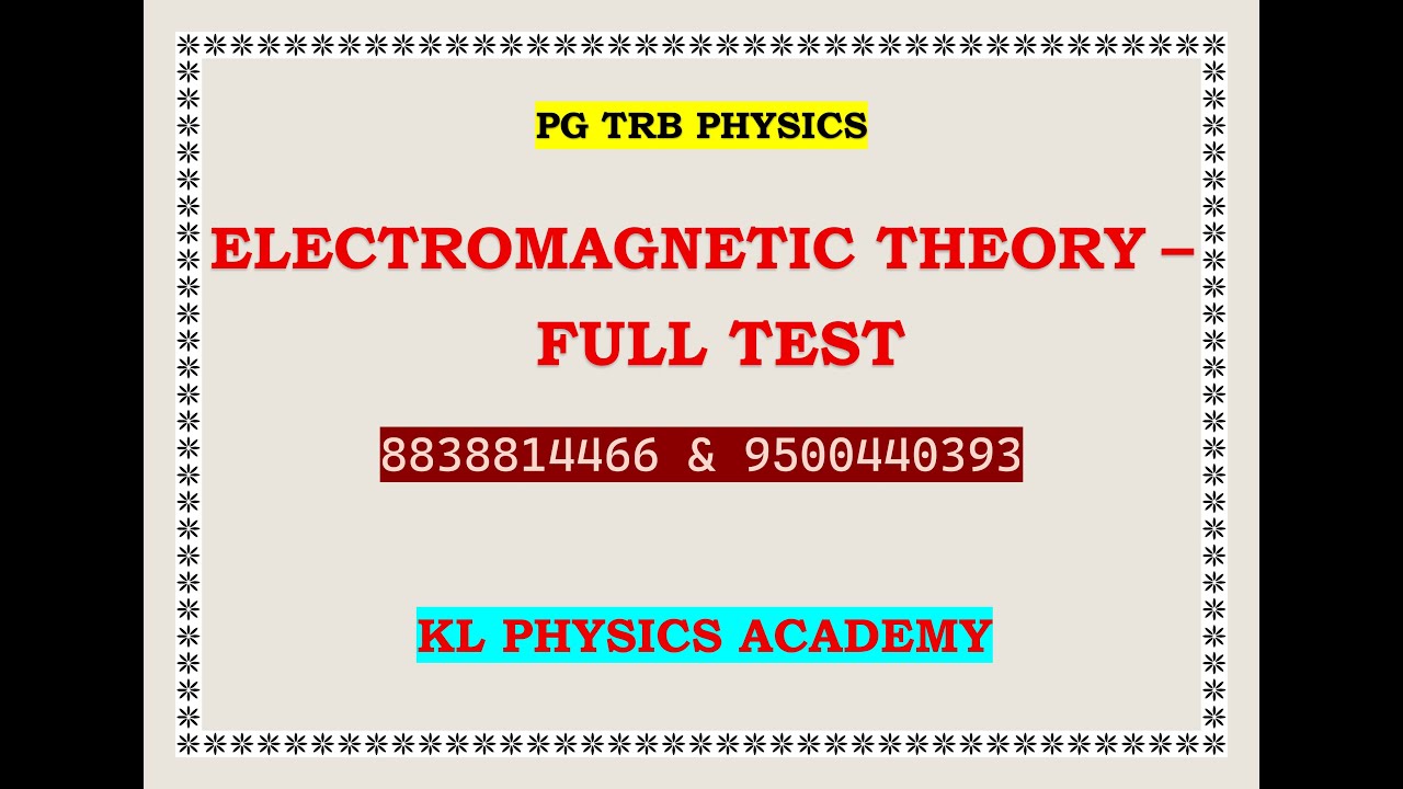 PGTRB PHYSICS - EMT TEST