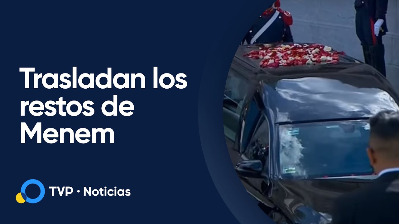 Los restos de Carlos Saúl Menem son trasladados al cementerio
