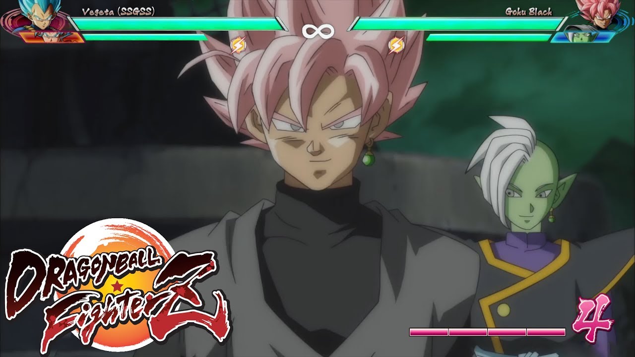 Goku Black vs Vegeta but with Dragon Ball FighterZ HUD