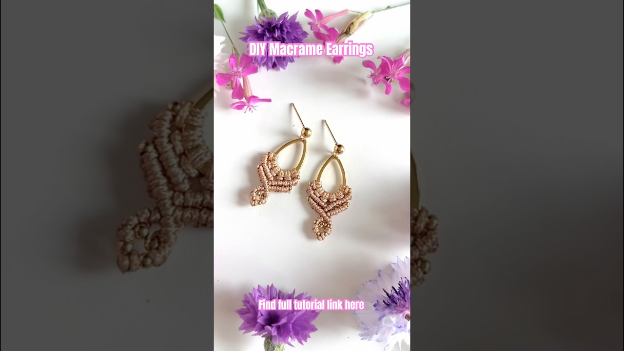 DIY Macrame Earrings - Easy Jewelry Tutorial for Beginners #crafts #handmade #jewellery #beads
