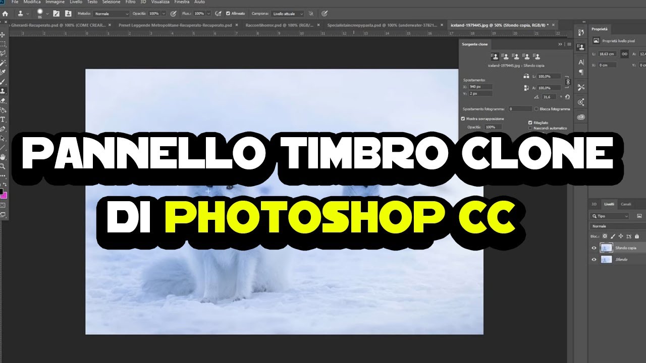 Ecco il pannello del timbro clone di Photoshop CC che in pochi conoscono