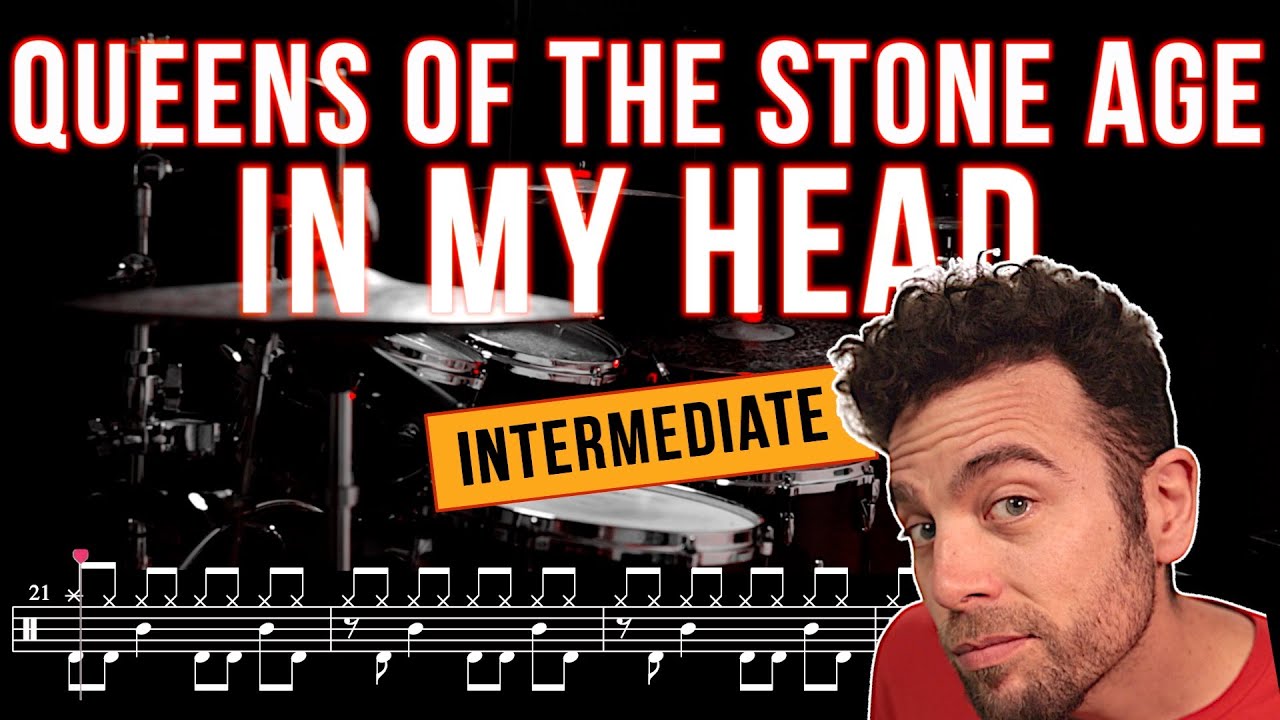 Queens Of The Stone Age - In My Head - Drum cover (with scrolling drum score)