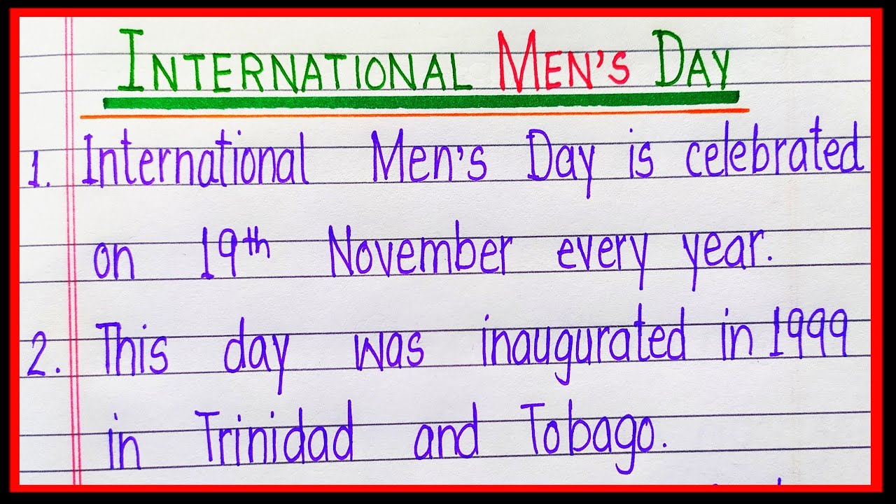 10 lines on international men's day in english | Men's day essay in English | Men's day par essay