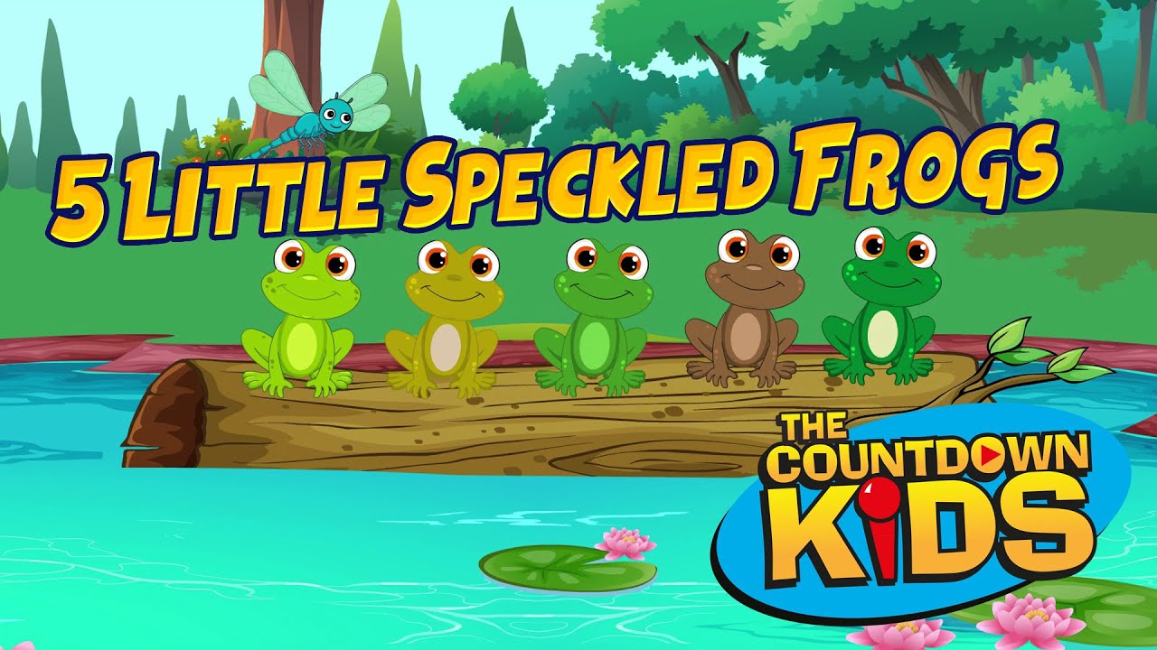 Five Little Speckled Frogs - The Countdown Kids | Kids Songs & Nursery Rhymes | Lyrics Video