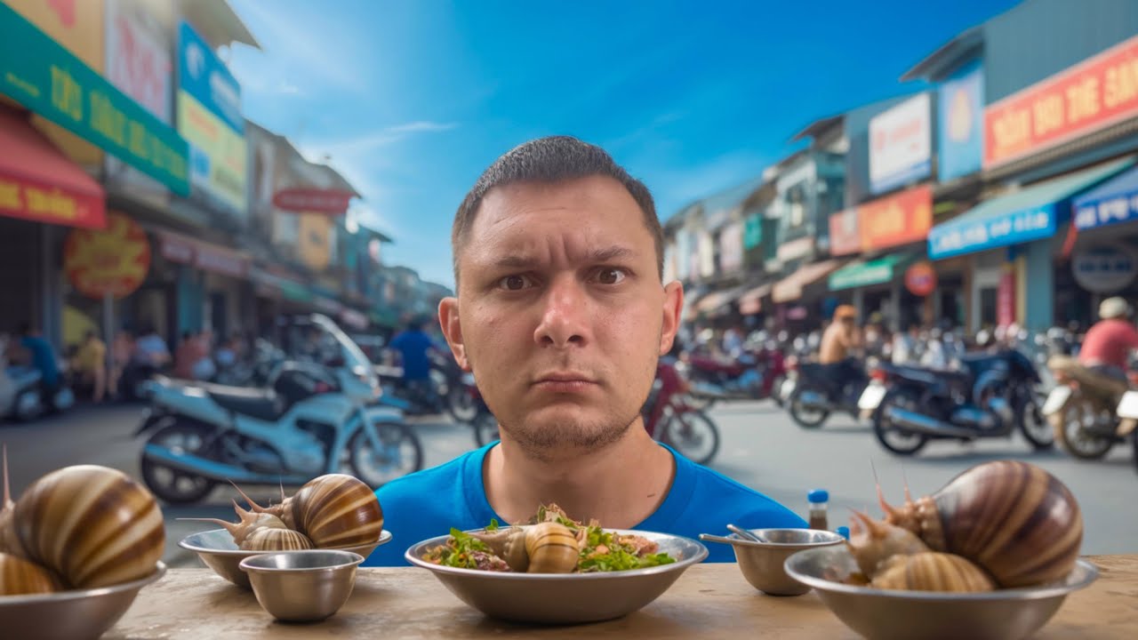 Употребление в пищу гигантских улиток во Вьетнаме!