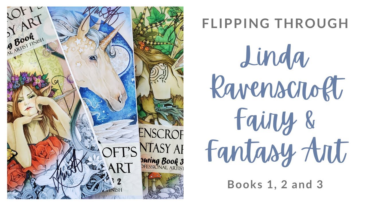 Linda Ravenscroft Fairy & Fantasy Art Books 1 - 3 | Adult Coloring Book Flipthrough