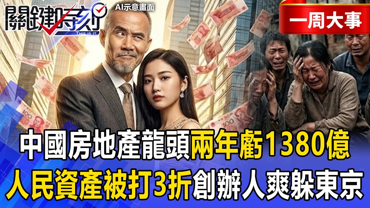 【精選】中國房地產龍頭「兩年虧1380億」害小粉紅資產被打3折！？創辦人安全下莊「躲東京爽摸小明星大腿」韭菜割完就跑！？【關鍵時刻】張炤和