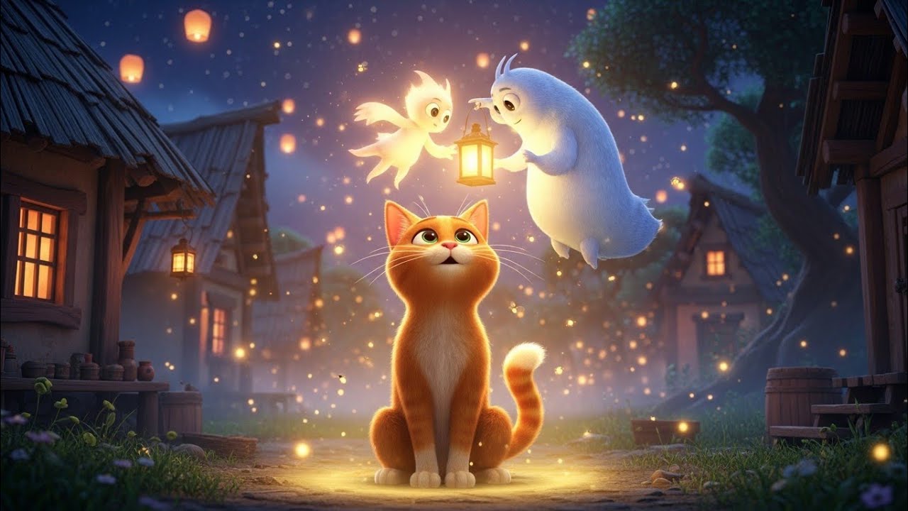 “The Floating Lantern Village 🌌 | Magical Cat Adventure You Won’t Believe!”