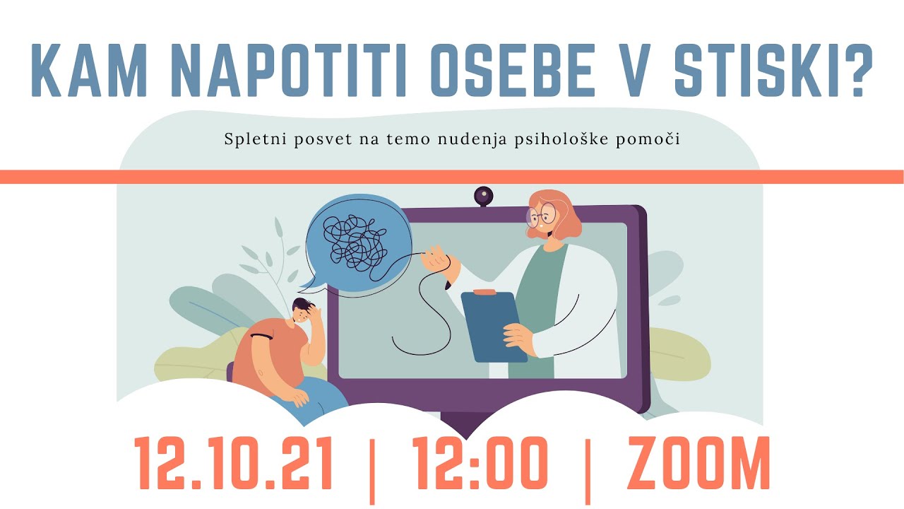 Kam napotiti mlade v stiski? - Spletni posvet o nudenju psiholo&scaron;ke podpore (12. oktober 2021)