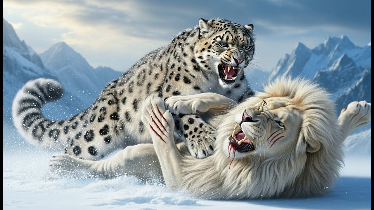 Snow Leopard vs Hyena, White Lion & Eagle 🐆🦁🦅 | Epic Animal Clash | Real Wild Battle 8K HDR