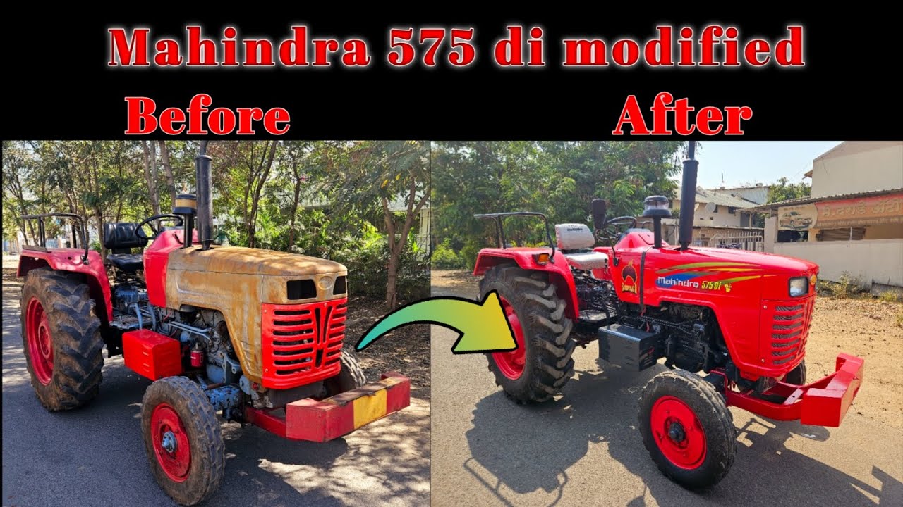 Mahindra 575 di denting painting and modified in baramati [ Darade Auto Works ]