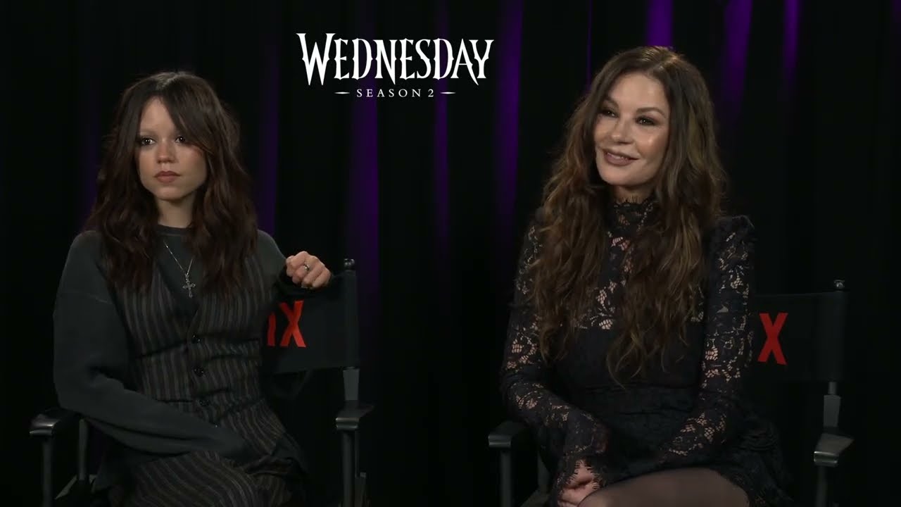 Jenna Ortega & Catherine Zeta-Jones Talk Wednesday Season 2 with Mico Saad 