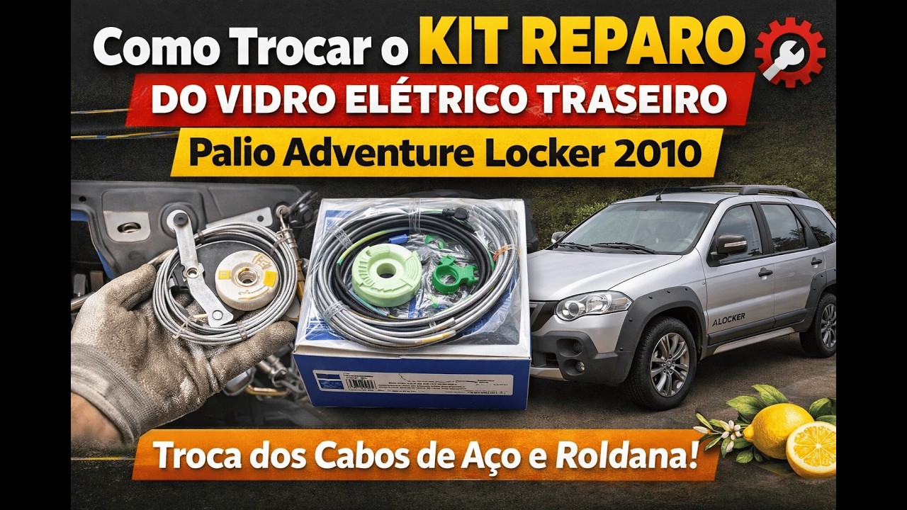 Como Trocar o Kit Reparo do Vidro Elétrico Traseiro Palio Adventure Locker 2010