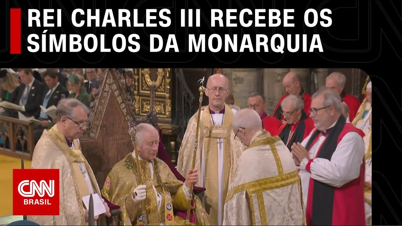 Rei Charles III recebe símbolos da monarquia | CNN NA COROAÇÃO
