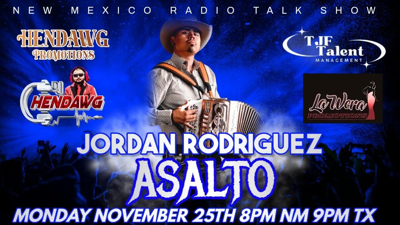JORDAN RODRIGUEZ ACCORDION PLAYER FROM ASALTO INTERVIEW 8PM NM 9PM TX