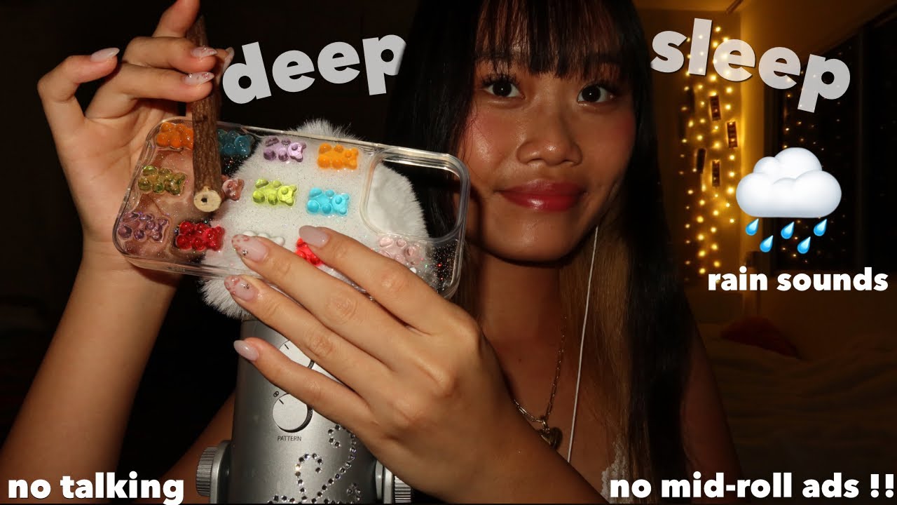 the ultimate sleep aid ASMR 🌧️ྀི˚.༘⋆ (no mid-roll ads, no talking, dark mode + rain sounds)