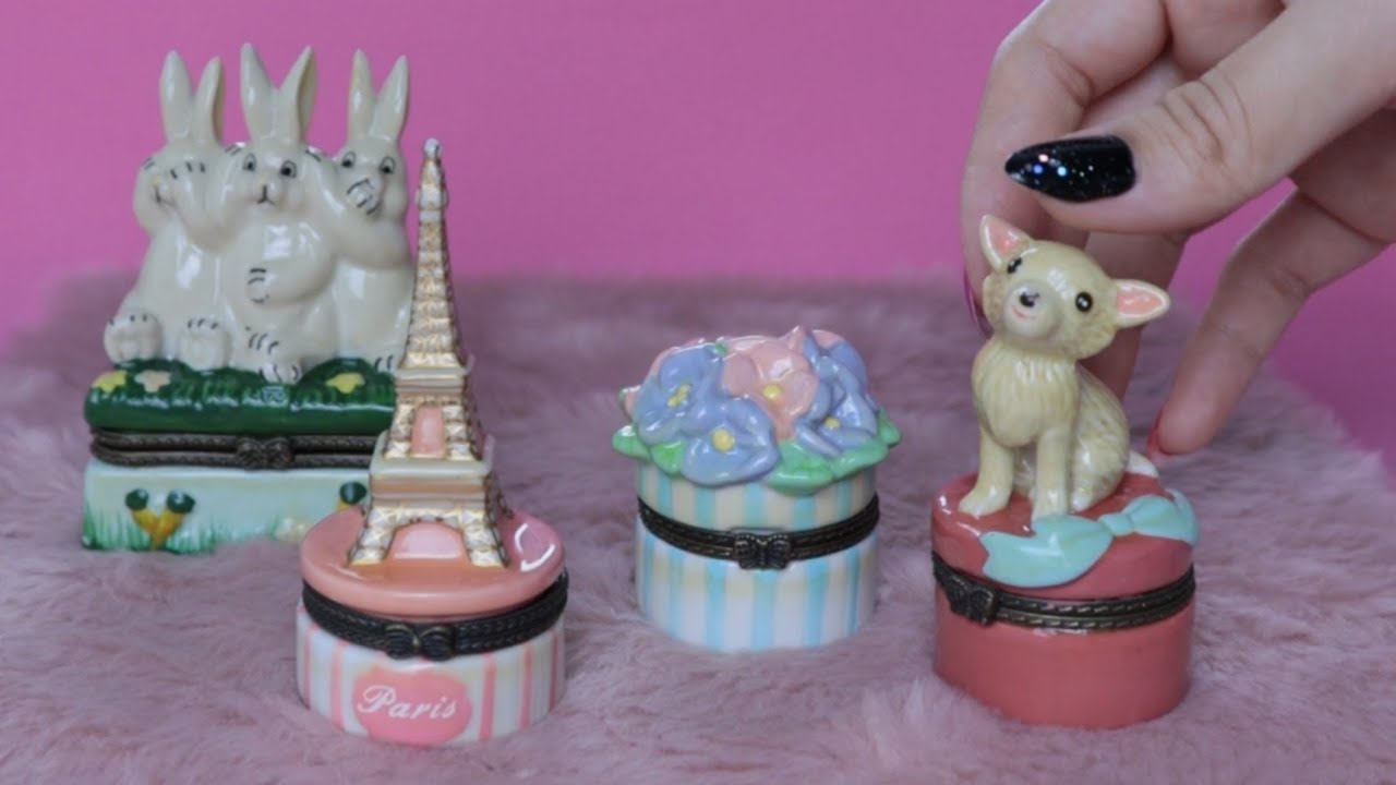 (ASMR) Objetos Delicados 🎀 Coleção de Mini Porta Joias 💎