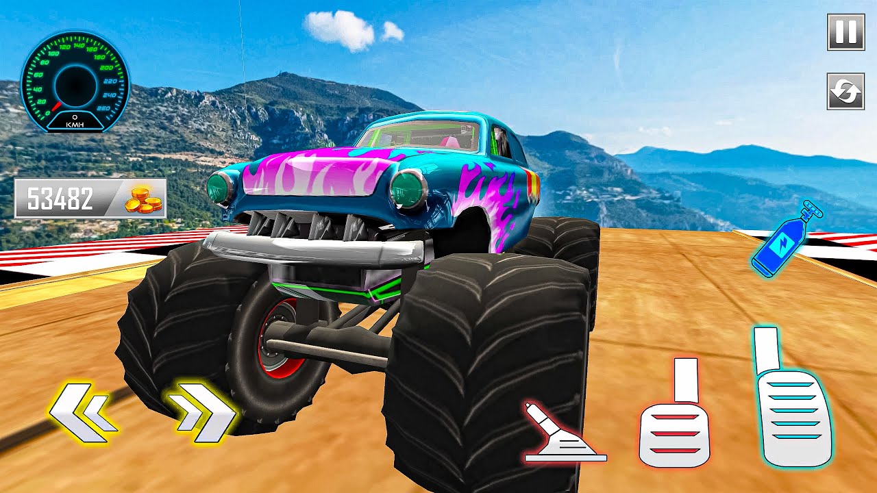 Monster Truck Stunts Driver Simulator 3D - Car Extreme Impossible Driver - Gameplay Android