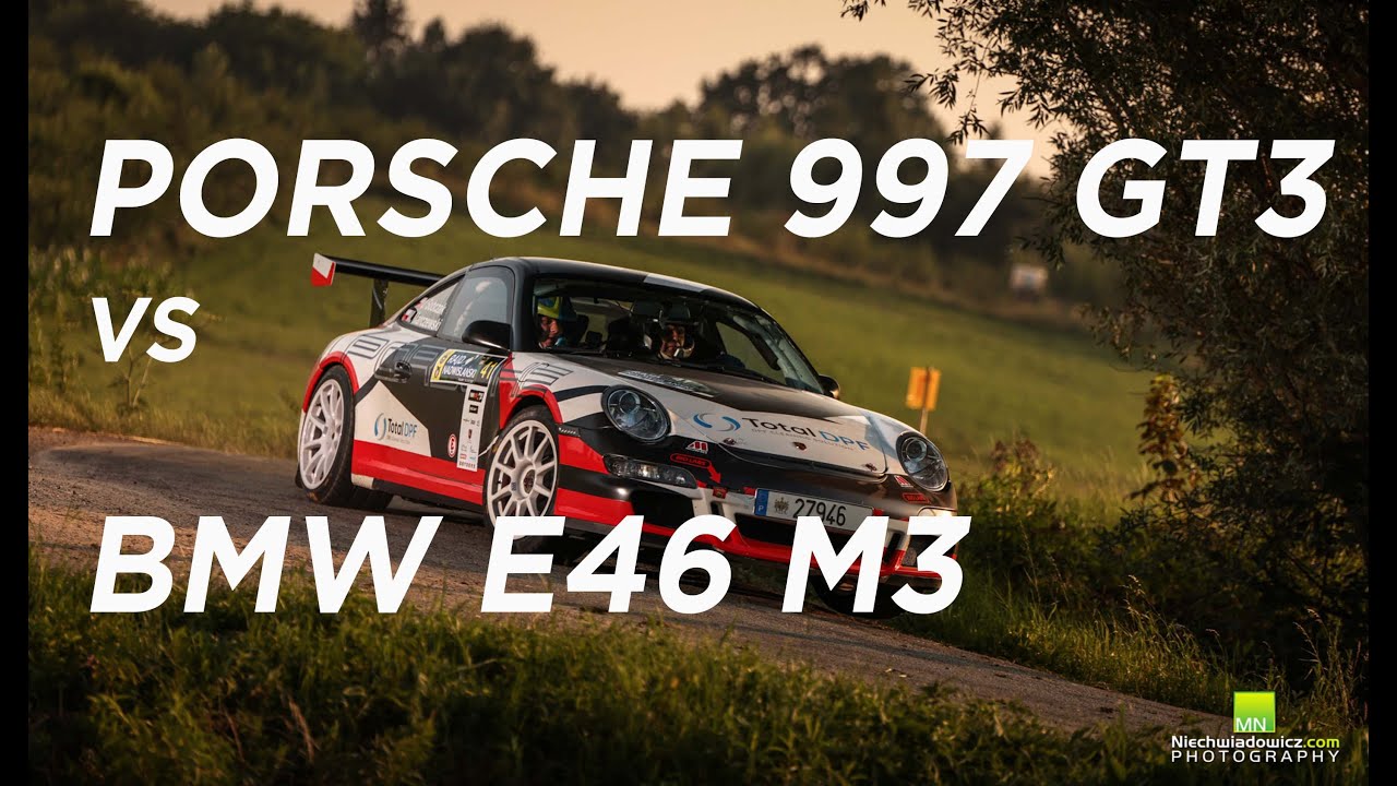 Head to Head Onboard, Porsche 997 GT3 Cup vs BMW E46 Compact - Rajd Nadwiślański 2021, OS 6 J&oacute;zef&oacute;w