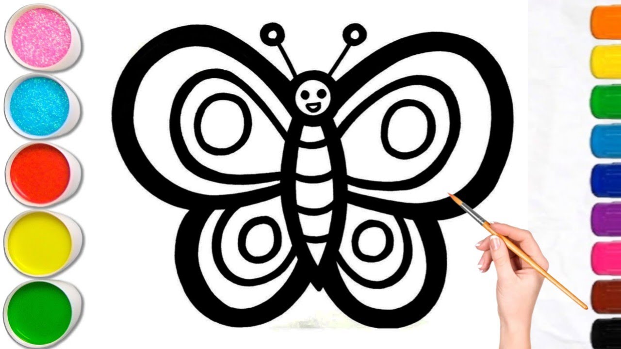 How to Draw Butterfly Fly Drawing and Satisfying Relaxing Colouring for Beginners 