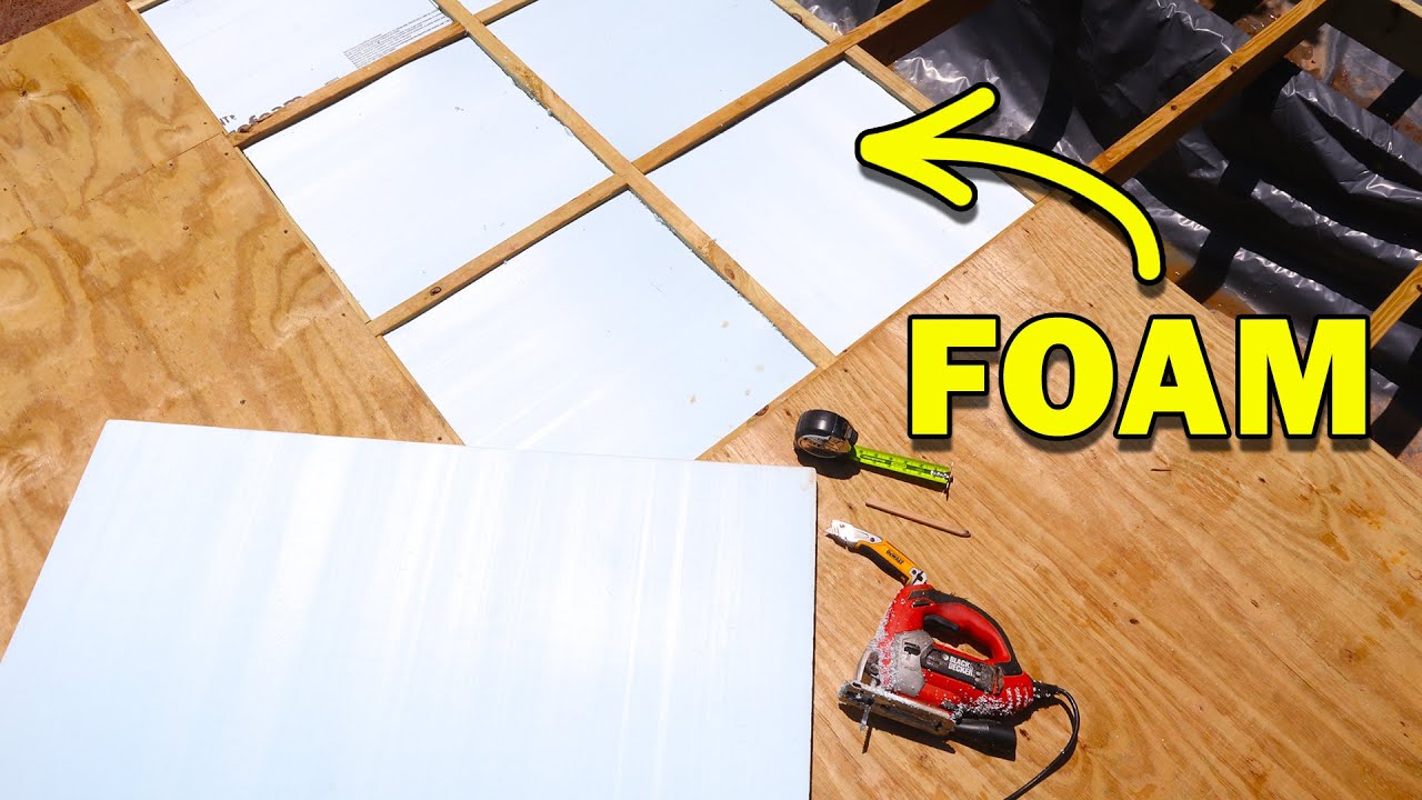 How to Insulate a shop floor! 20x30 Workshop with Ridged Foam Board