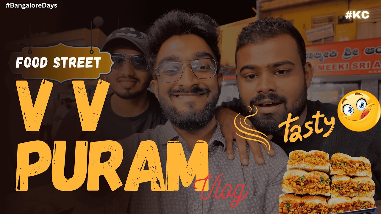 Vegetarian Street Food Feast at Bangalore VV Puram ll Cat’s Day Out! 🐾 ll @HashtagKC