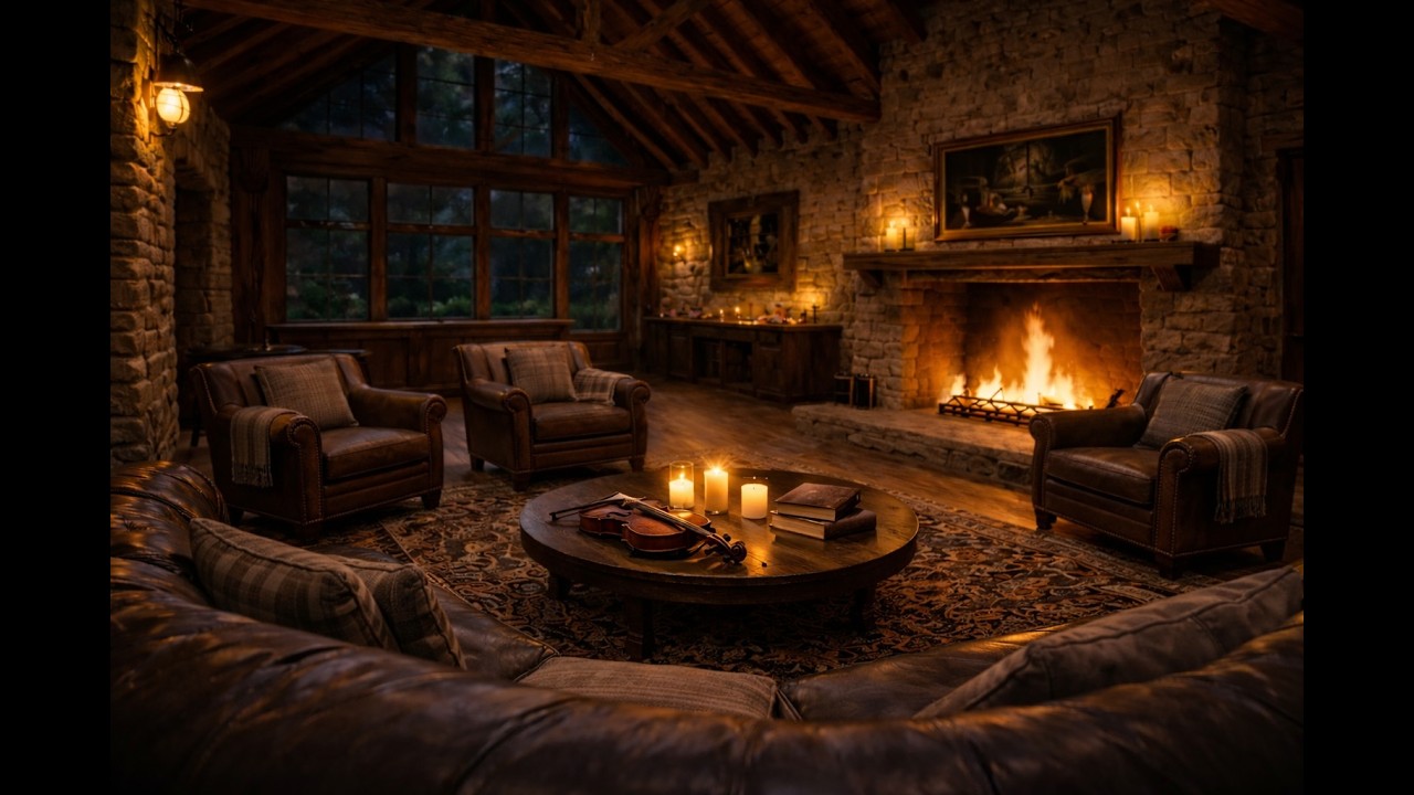 Irish Tavern Quiet Night | Quiet Celtic Folk Music & Fireplace Ambience Irish Tavern Quiet Ni