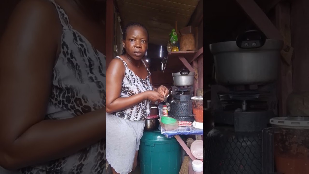 Cooking spaghetti and beans in my local kitchen 