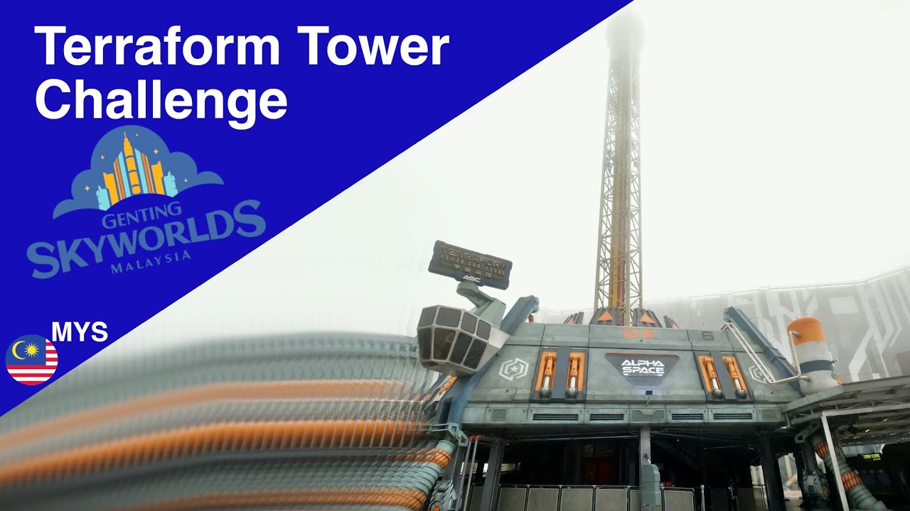 Terraform Tower Challenge Genting SkyWorlds Onride | S&S Sansei Combo Tower Ride | Onride POV [4k]