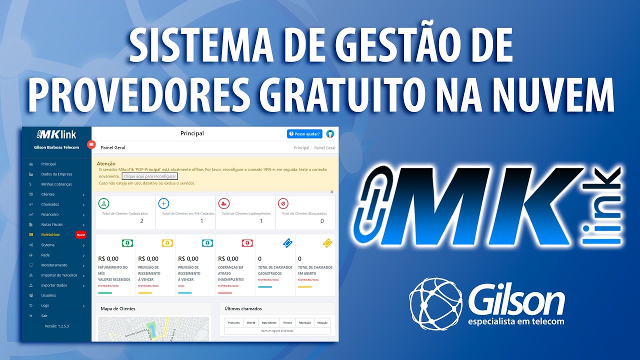 Sistema de Gest&atilde;o de Provedores Gratuito na Nuvem - MKlink