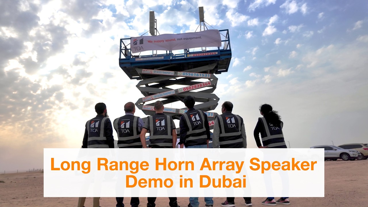 How Far Can Sound Travel? | TOA Long Range Horn Array Speakers Demo in Dubai