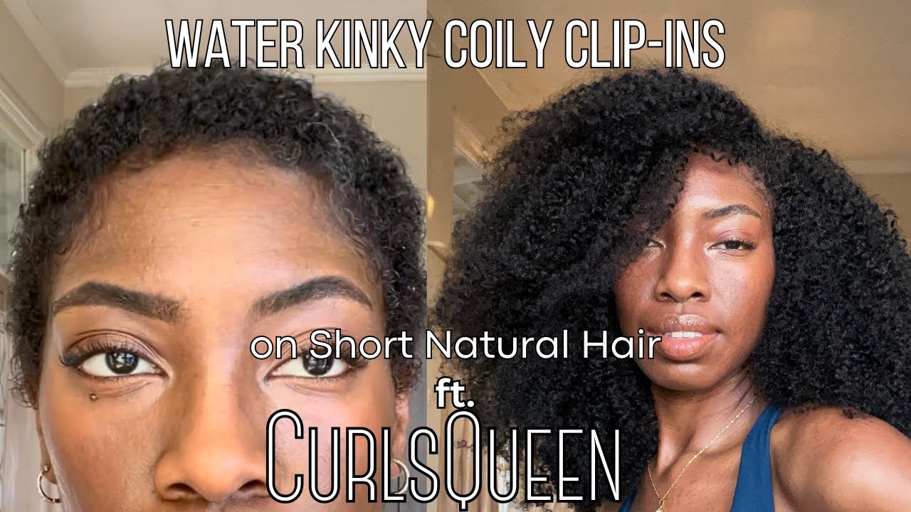 Water Kinky Coily Clip-ins on Short Natural Hair (4a/4b) | CURLSQUEEN |