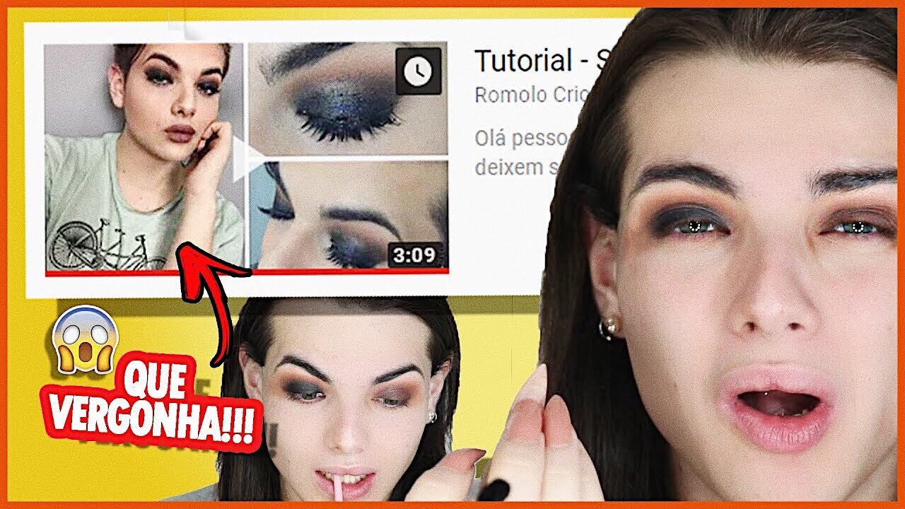 RECRIEI MEU PRIMEIRO TUTORIAL DE MAQUIAGEM (OLHO PRETO) | Rômolo Cricca