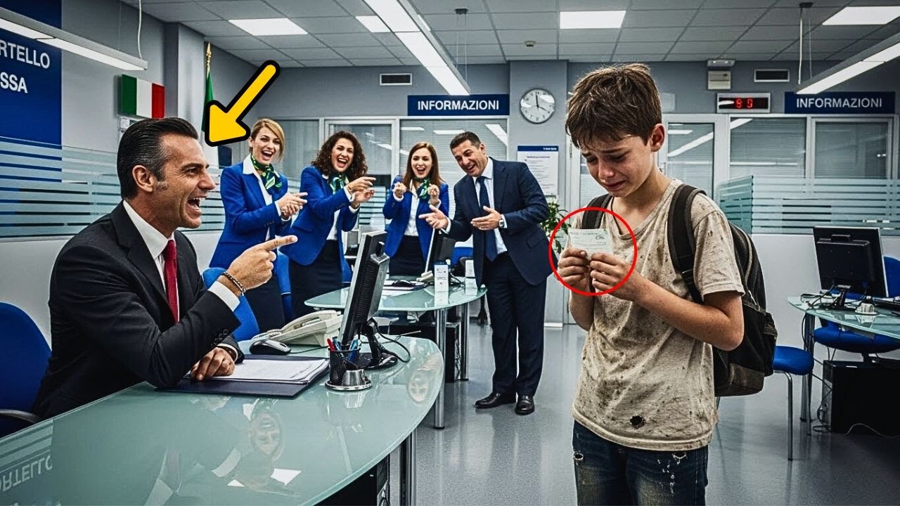 «RAGAZZO POVERO ENTRÒ IN BANCA CON UN ASSEGNO — L'IMPRENDITORE RISE… E SCOPRÌ TROPPO TARDI CHI ERA»