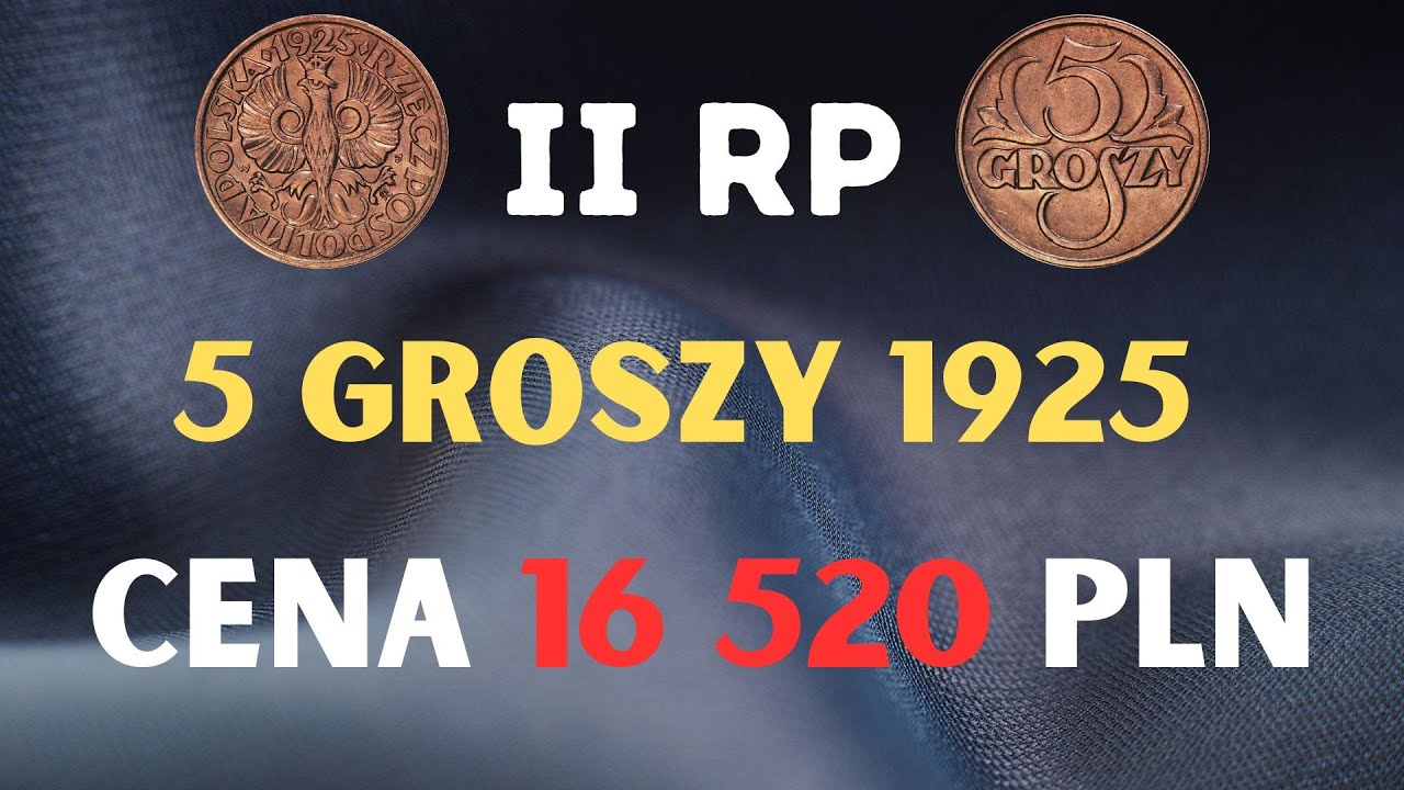 II RP. 5 Groszy 1925. Cena 16520 PLN !!!