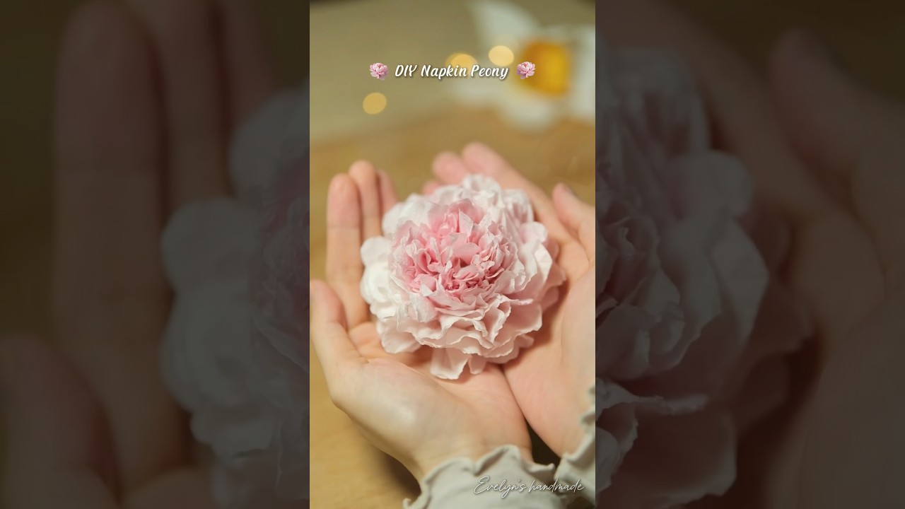 Super simple way to make Napkin Peony #diy #paperflower #craft #art