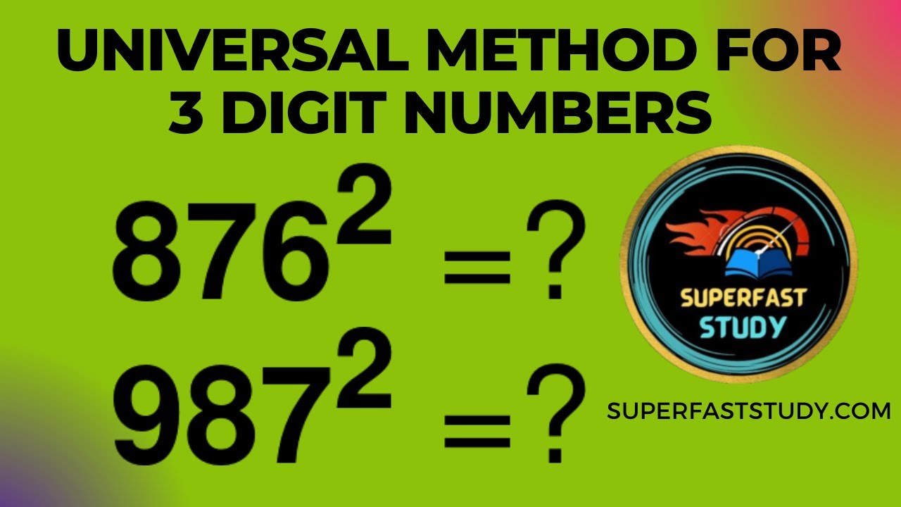 Squares by Universal Method for 3 Digit numbers || Square