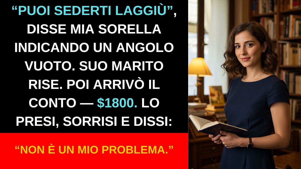 Mia sorella disse che non potevo sedermi al suo tavolo. Arrivò il conto da $1800; dissi: “Non è mio”