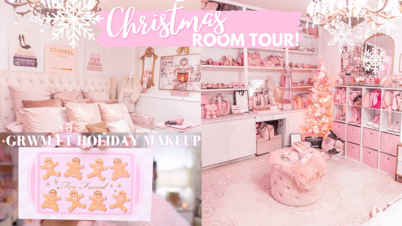 GIRLY ROOM TOUR + GRWM FT CHRISTMAS DECOR & MAKEUP
