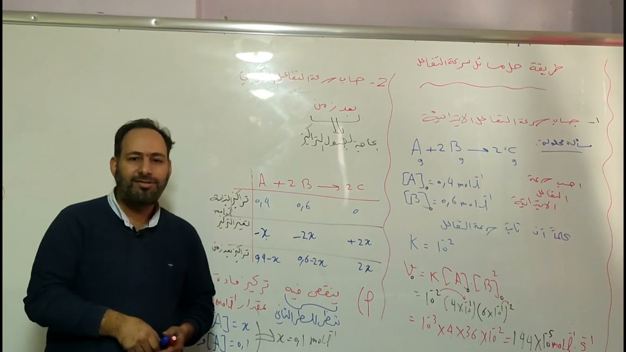 كيمياء سرعة التفاعل جزء ٥ طريقة حل مسائل سرعة التفاعل وحل مسألة شاملة