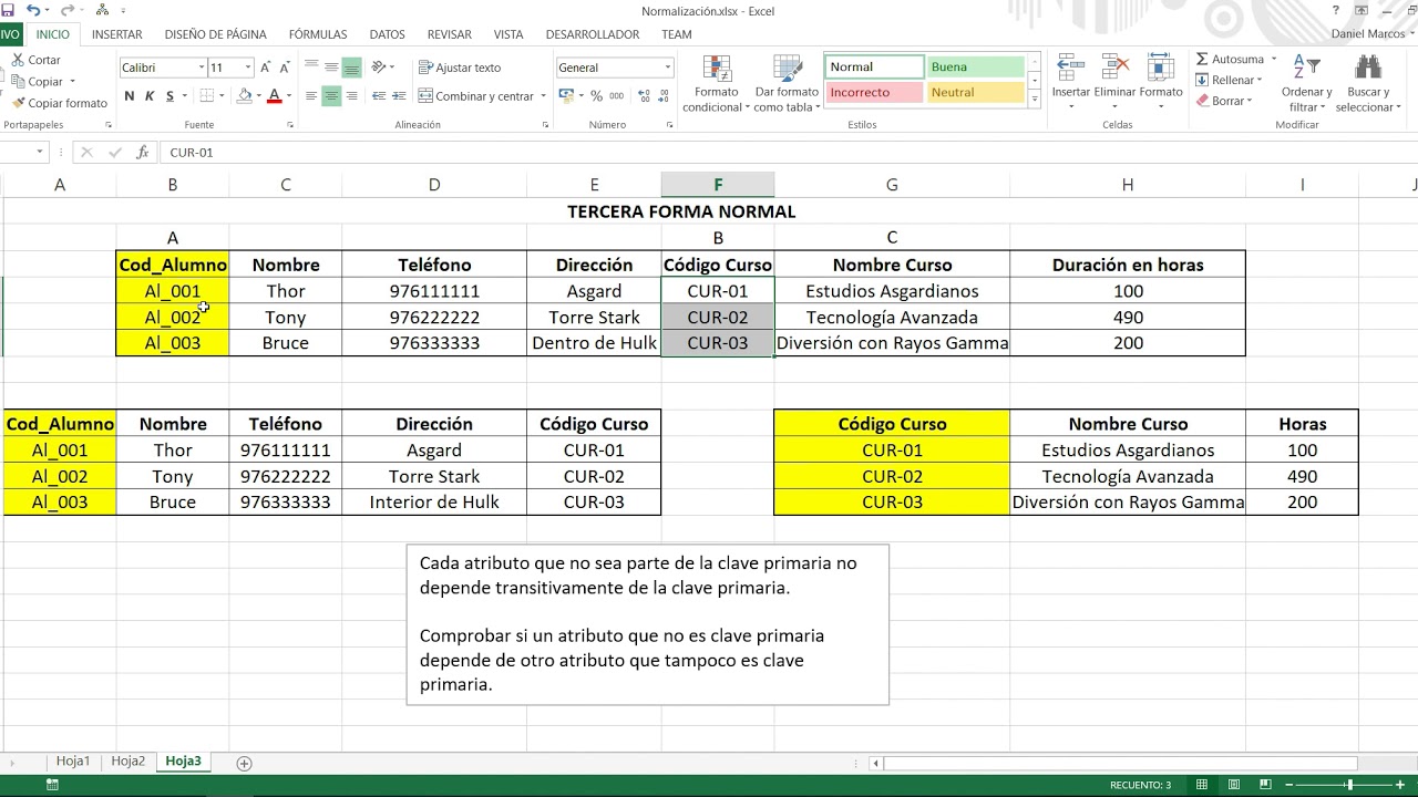 Normalización 03 - Tercera Forma Normal
