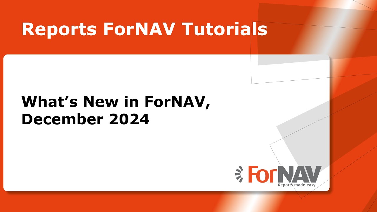 What’s New in ForNAV, December 2024
