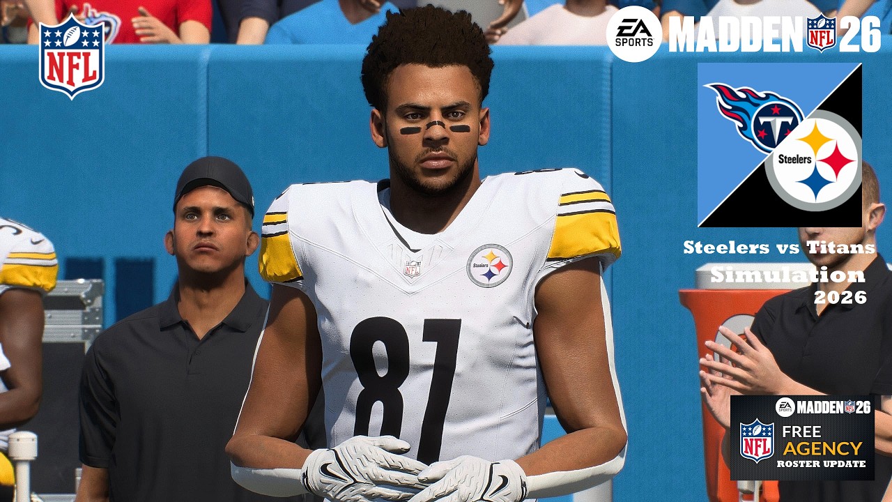 Madden 26 Michael Pittman Steelers vs Wan'Dale Robinson Titans Updated Roster Sim 2026 Game Play
