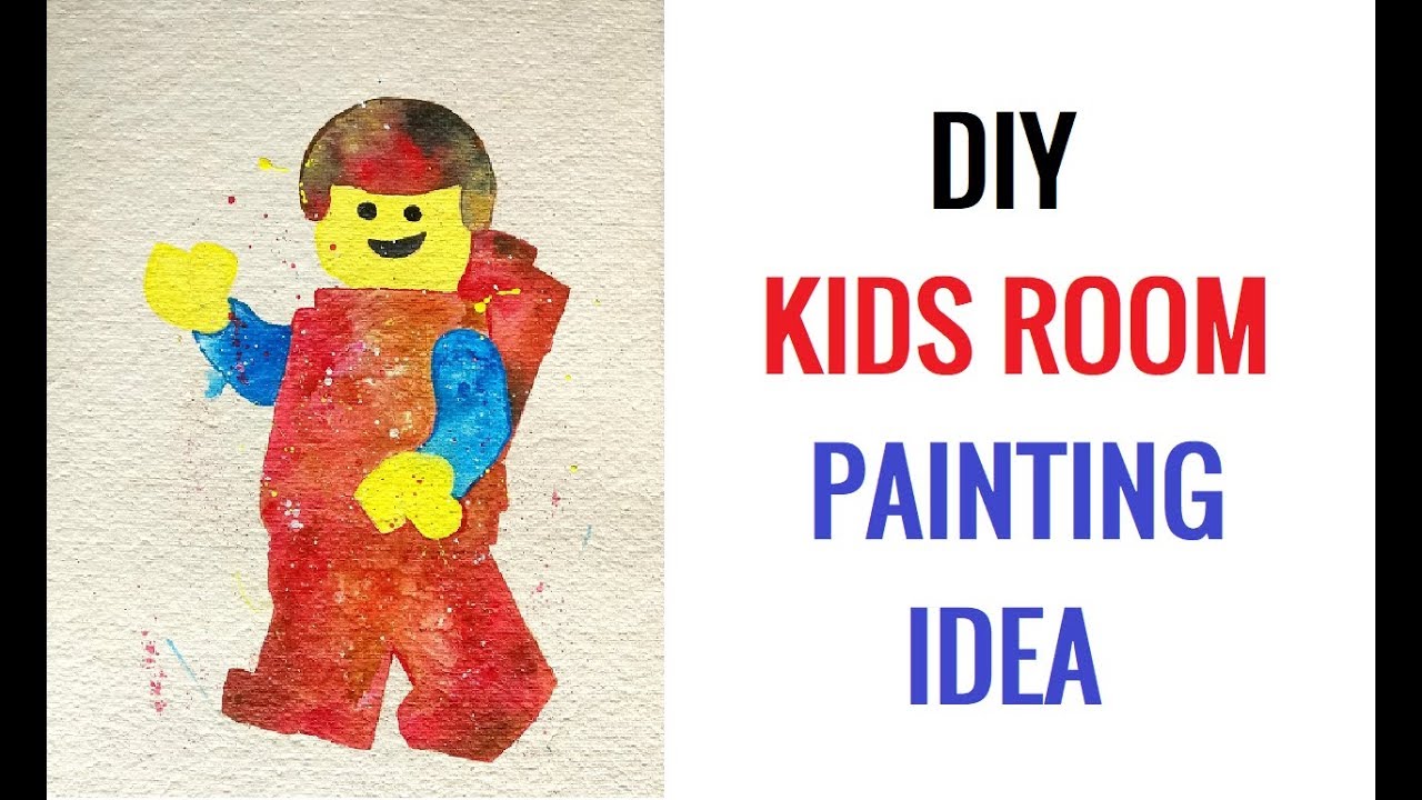 DIY : Learn beautiful lego man painting for kids room.