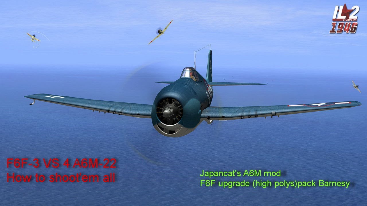 IL2 1946 F6F 3 how to win vs 4 A6M 22