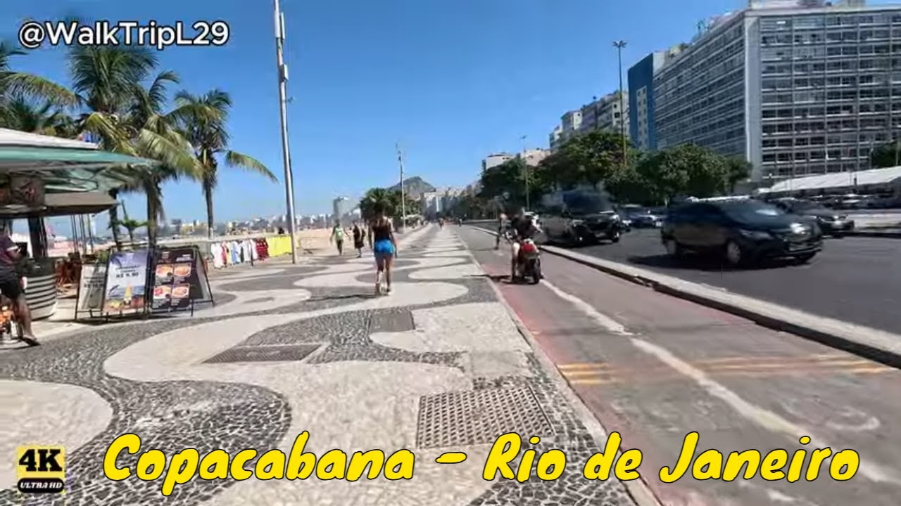 Walk Trinp in Copacabana Beach | Rio de Janeiro, Brazil [4K] 🚶📹🏖️🌞❤️🌏 