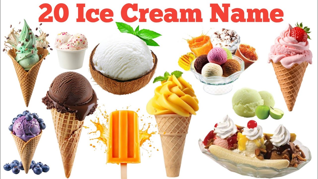 20 Ice Cream Names for Kids 🍦 | Learn Ice Cream Flavors in English | Fun Kids Learning Video